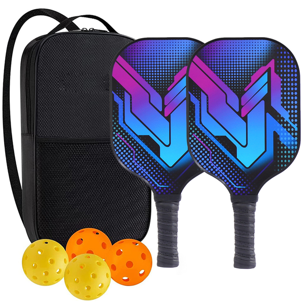 Pickleball Paddles Set Fiberglass Pickleball Set with Carry Bag