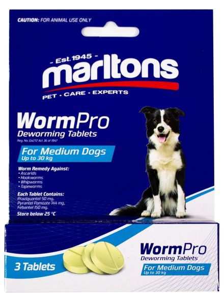 Marltons Wormpro Medium Dogs 11 - 30kg