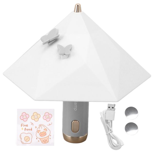 500mAh White Umbrella - Shaped LED Bedside Lamp (3 - Gear)