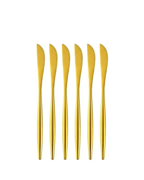 AureGold Luxe Table Knife Set - 6-Piece Premium Stainless Steel