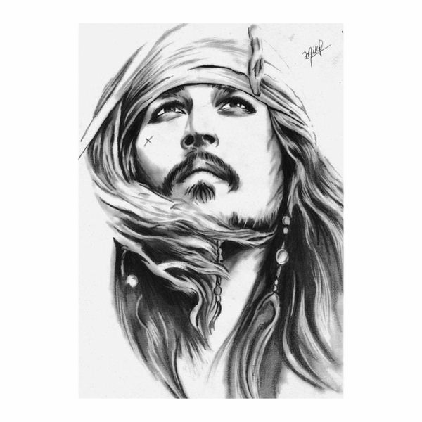 Captain Jack Sparrow Drawing - A1 Poster
