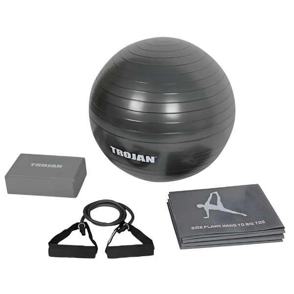 Trojan Core Yoga Set - 4-Piece Beginner Fitness &amp; Yoga Kit