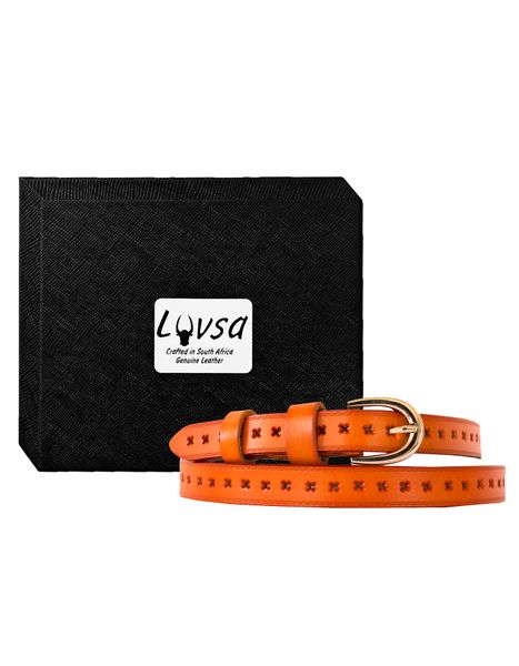 Luvsa LS2022C Women’s Genuine Leather Belt with Design with Box
