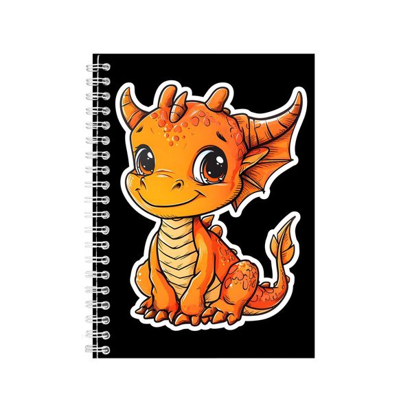 Orange 2 A5 Notebook Spiral Lined Trendy Notepad image