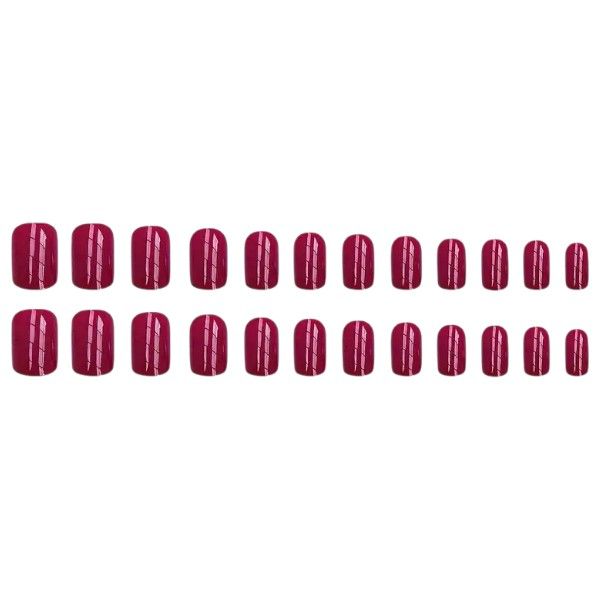 24 Piece -Square Shape Press-On Nails With Nail File &amp; Glue Tabs -Mulberry
