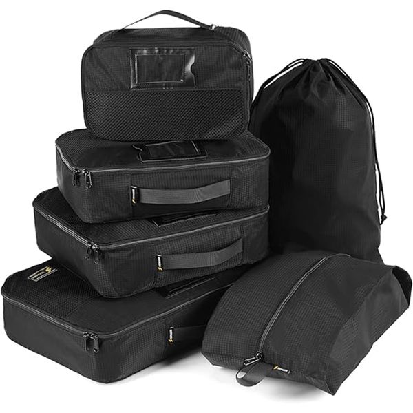 Tactical Packing Cubes 6 Packs Lightweight Luggage Set Packing for Outdoor