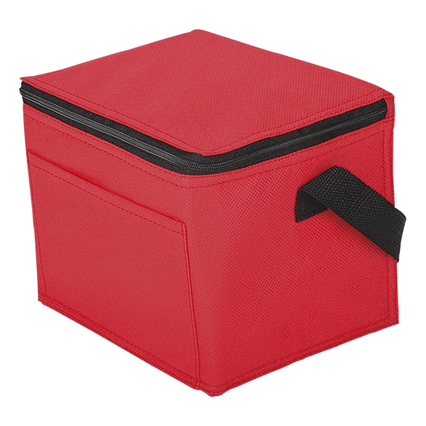 6 Can Cooler with Foil Liner and Pocket - Non Woven Foil Lining