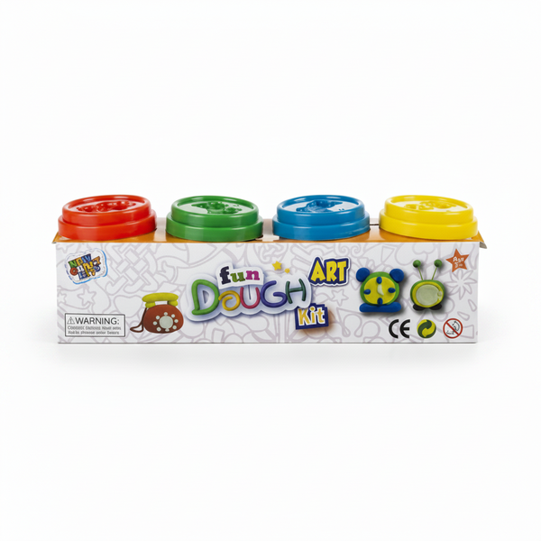Edu Play Dough 60g 4 Piece Set - Non-Toxic Creative Dough for Kids - 2 Pack