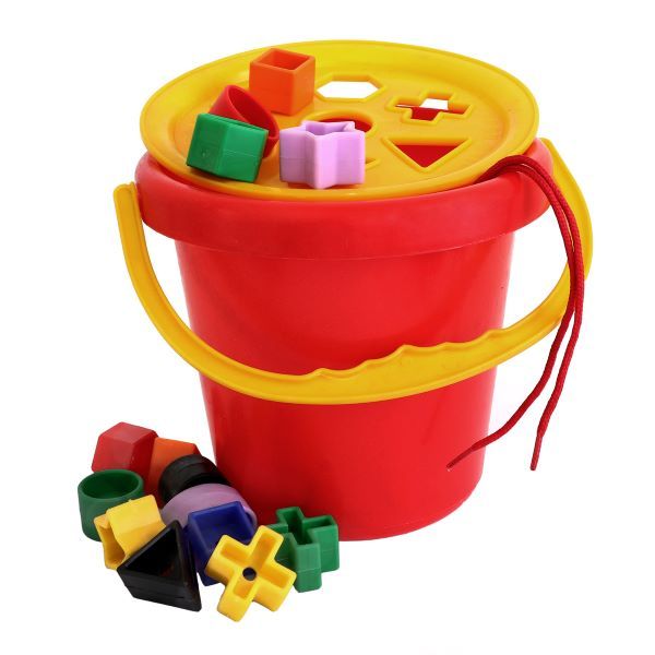 Kids Plastic Bucket & Shape Sorting Lid Toy & String Set Shop Today
