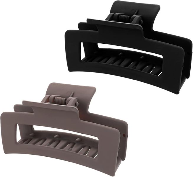 9cm Matte Non-Slip Square Hair Clips For Women Girls Hair Types 2Pcs