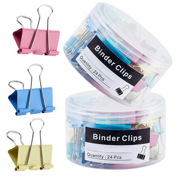 48 Pcs - School and Office Supplies Binder Clips - 41mm