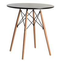 Round top Wooden Leg Coffee/Dinning Table (Black)