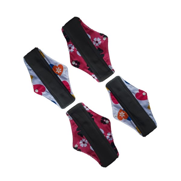 Reusable Bamboo Charcoal Menstrual Pad - Pack of 4