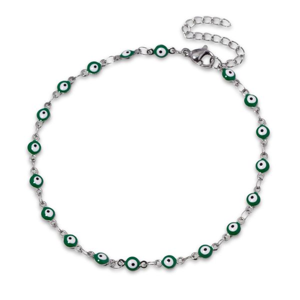 Steel My Heart Waterproof Stainless Steel Evil Eye Anklet