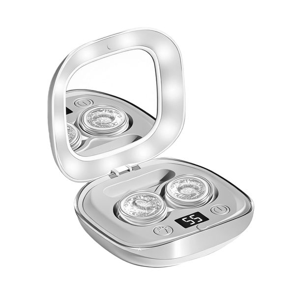 Ultrasonic Contact Lens Cleaner &amp; Case With Mirror and Fill Light for Home