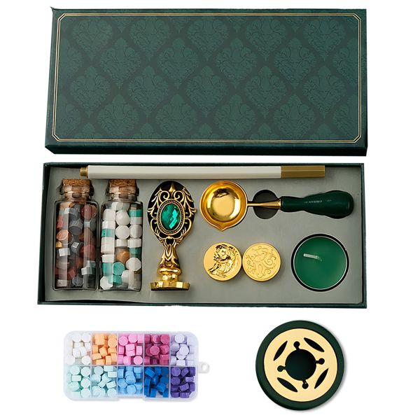 Vintage Retro Wax Seal Stamp Kit Wax Seal Kit Gift Box Set DIY Creativity