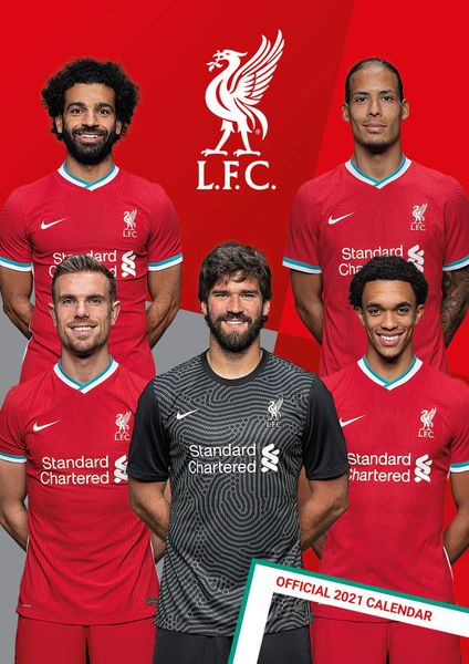 Liverpool Football Club 2021 A3 Wall Calendar