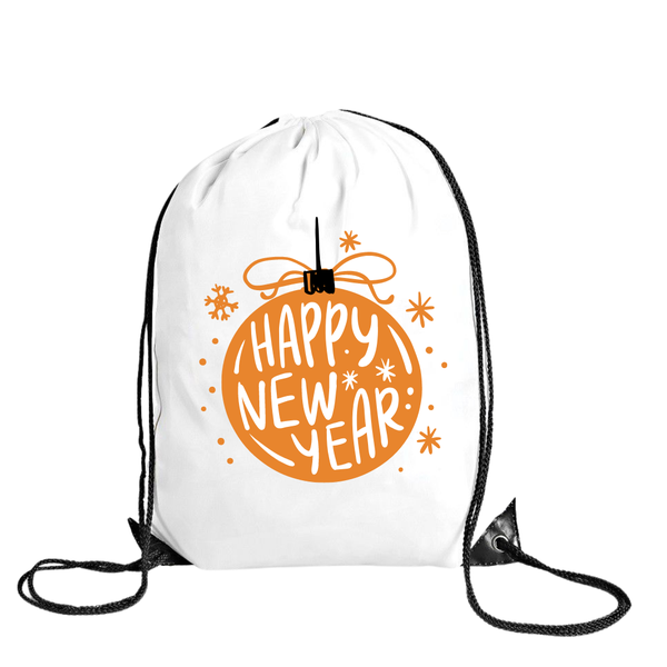 Katz Designs - Drawstring Bag -Polyester - Happy New Year -1