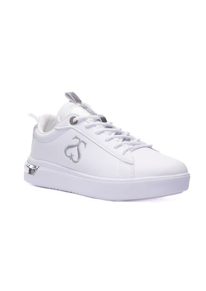 Soprani -C.SO Venezia Microfiber Glitter Low Cut Sneakers-White Silver