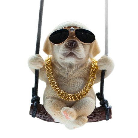 Cool Dog Car Mirror Hanging Accessories, Swinging Dog Car Decoration