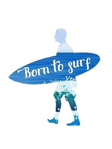Premium Framed Canvas Print: Born To Surf