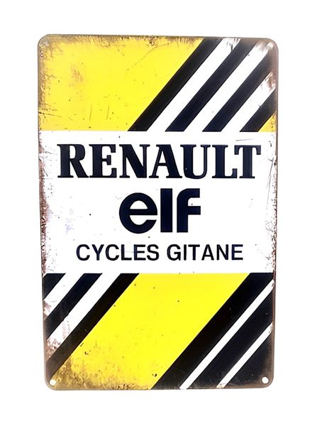 Renault Elf - Cycles Gitane Retro Style Metal Tin Bar Sign for Wall Décor