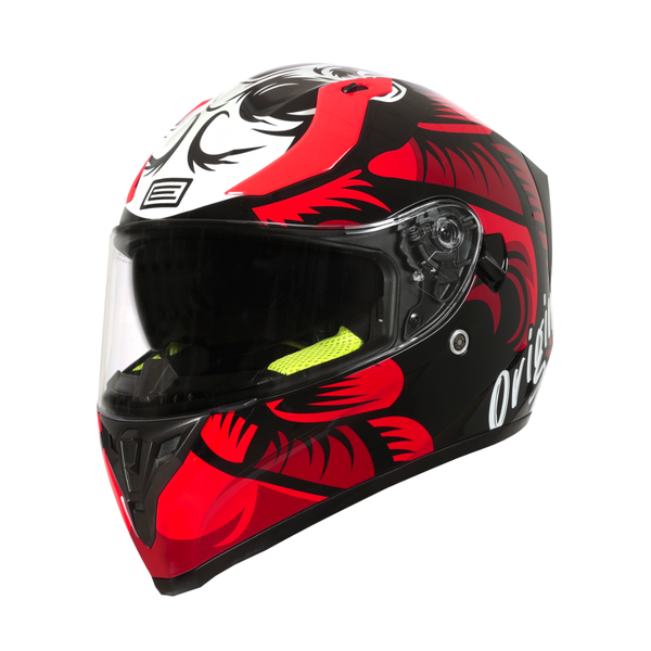 Origine Strada Hardcore Fluo Red/White/Black Helmet