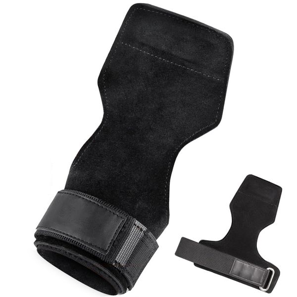 QYNIAL Weight Lifting Wrist Straps Leather, Neoprene Padded Gym Hooks