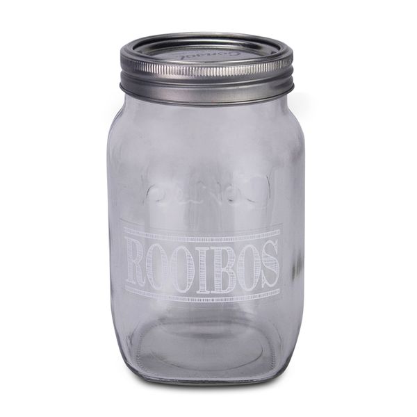 Jar - Rooibos - Transparent - Glass - Twist Lid - 1 Litre