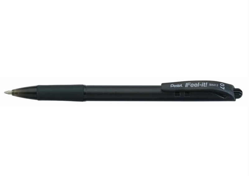 Pentel - Feel-It 0.7mm Retractable Ballpoint Pen - Black x 15