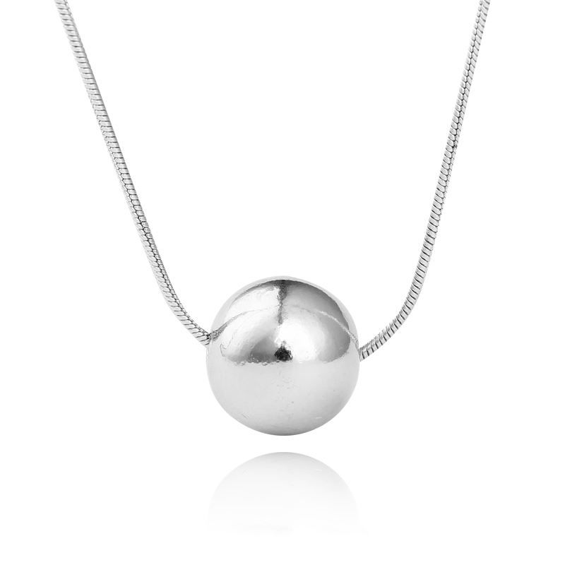 Necklace Initial 925 Sterling Silver Bead Ball Necklace For Women