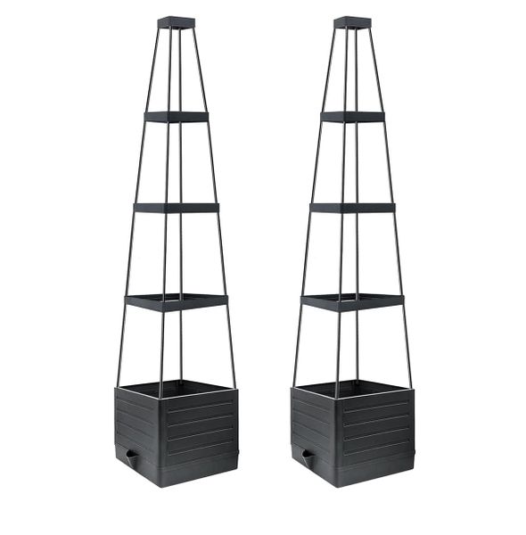 ALANES 2 Pack Tower-Shaped Planting Box Vegetable Planting Rack