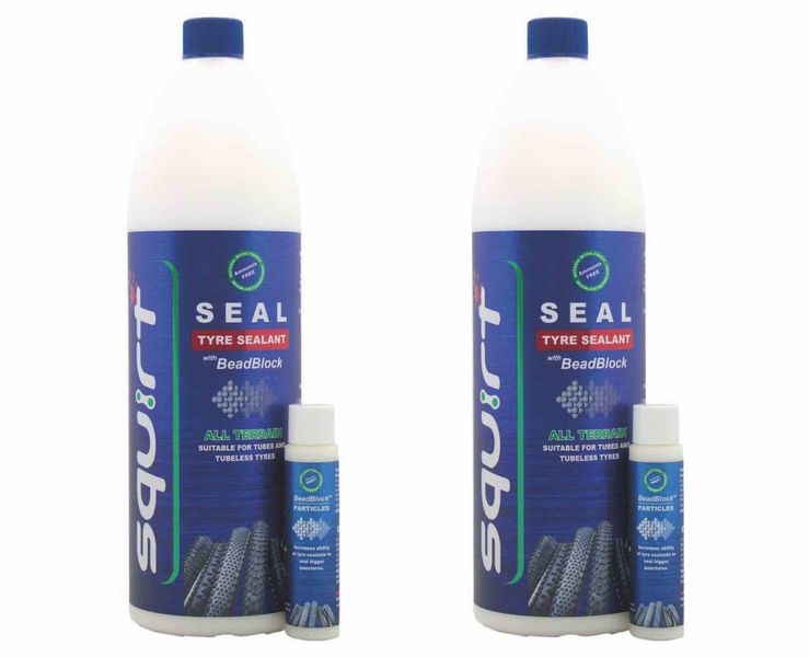 Squirt SEAL Tyre Sealant - 2 x 1000ml Bottle + 30ml BeadBlock Particles