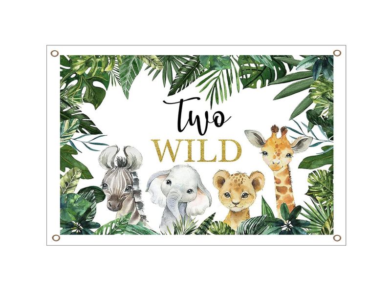 Two Wild Birthday Banner - PVC Banner 1.3mx900mm