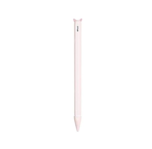 Cat Ear Silicone Protective Case &amp; Nib Cover - Apple Pencil 2 - Light Pink