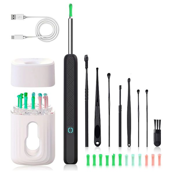 22Pcs Ear Wax Removal Cleaner Kit Otoscope Camera Clear View 12 Ear Spoons