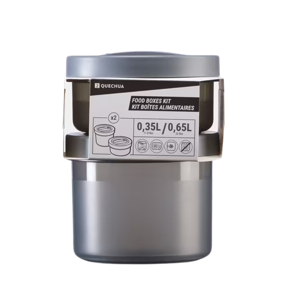 Quechua Airtight Food Box Kit - 0.35 and 0.65 Litre