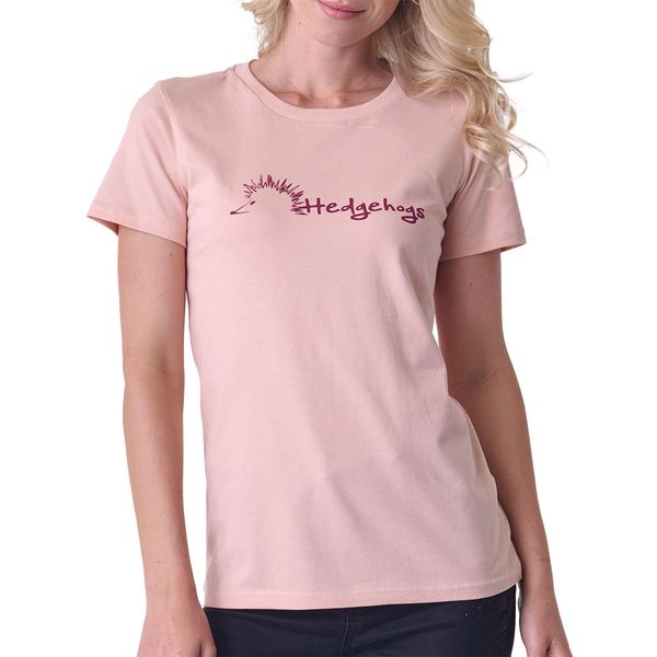 Hedgehogs-Ladies-Logo Crew Ss Tee-Cream Pink