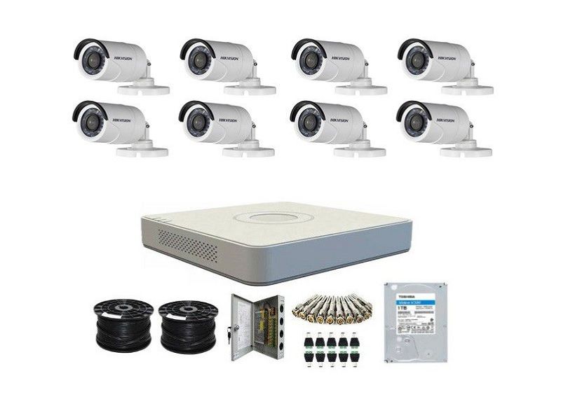 Hikvision 1080P 8 Channel DVR With 8 Bullet Cameras CCTV Kit