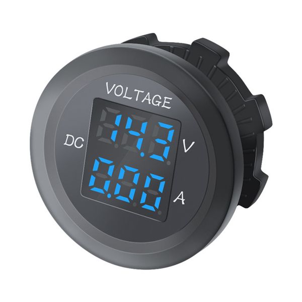 Car Led Digital Voltmeter Dc 12V/24V Led Dual Voltmeter Ammeter Blue