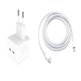 35W USB-C+C Power Adapter USB-C to Lightning Cable Compatible With