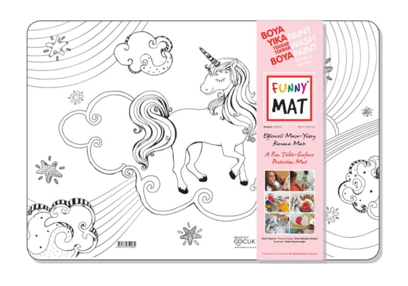 FUNNY MAT - Unicorn &amp; Mermaid with 6 pens (2 Mats)