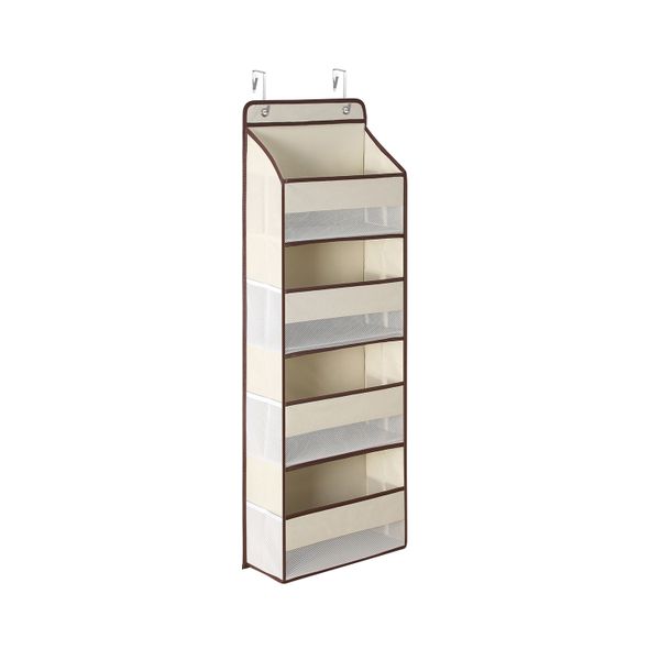 4 Tier Over the Door Organizer Hanging Storage with 6 Side Pockets