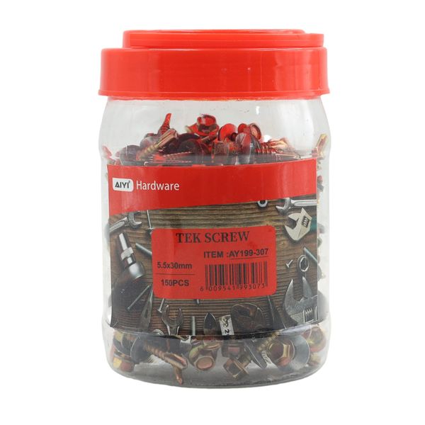 AIYI 150 Piece 5.5 x 30mm Self-Drilling Tek Screws with Washer AY199-307