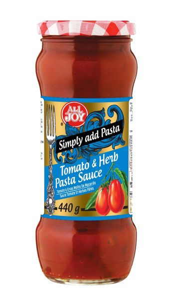 All Joy - Tomato &amp; Herb Pasta Sauce 6 Bottles x 440g