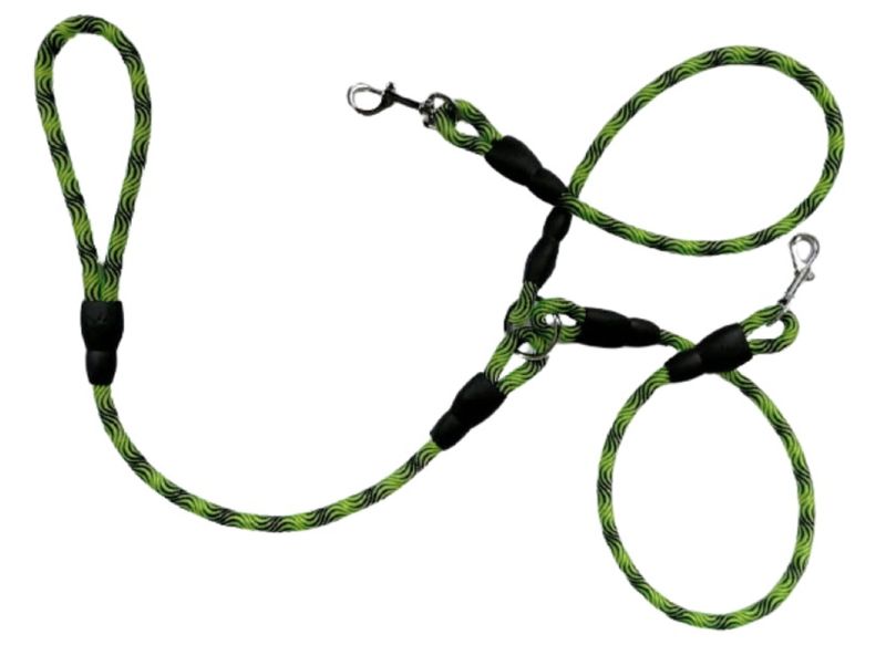 Light Reflective Double Heads Dog Lead