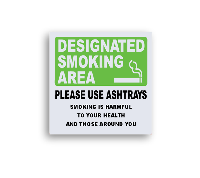 Designated Smoking Area Sign Board - Safety Sign Board