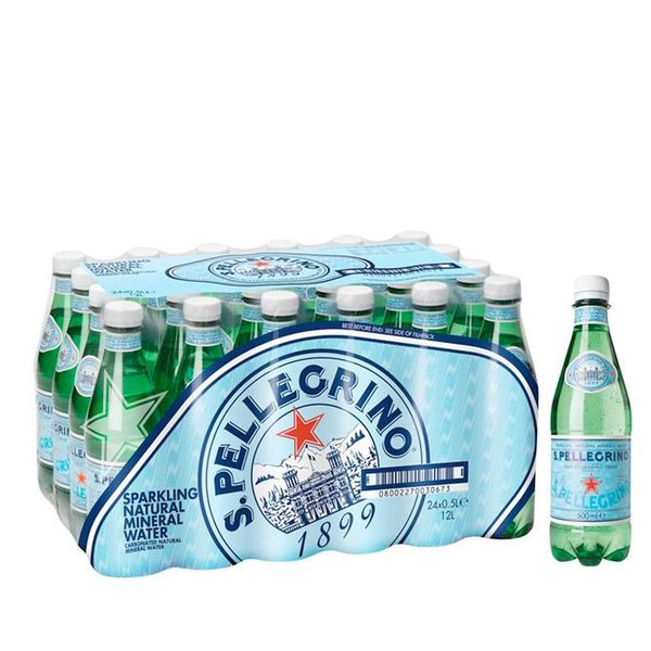 San Pellegrino Sparkling Water - 24 x 500ml Plastic Bottle