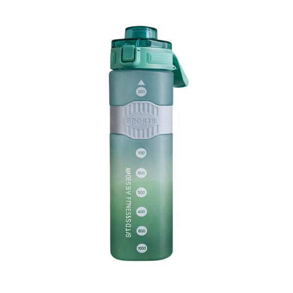 Sports Water Bottle with Measurement Scale - Pink - 1000ml