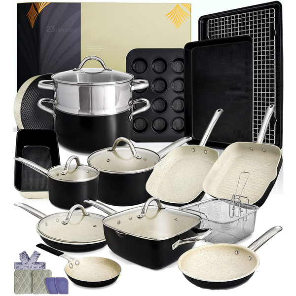 23 Piece Nonstick Kitchen Pots &amp; Pans Cookware Set - Induction Cookware